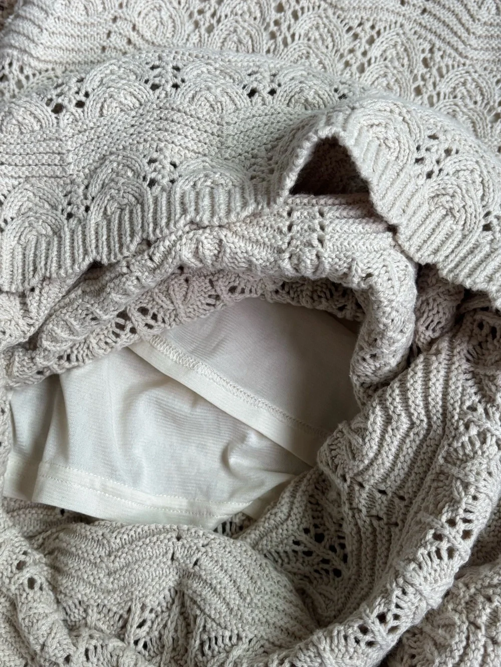 Boho Crochet Halter Maxi Dress in Cream - Picture 8 of 9
